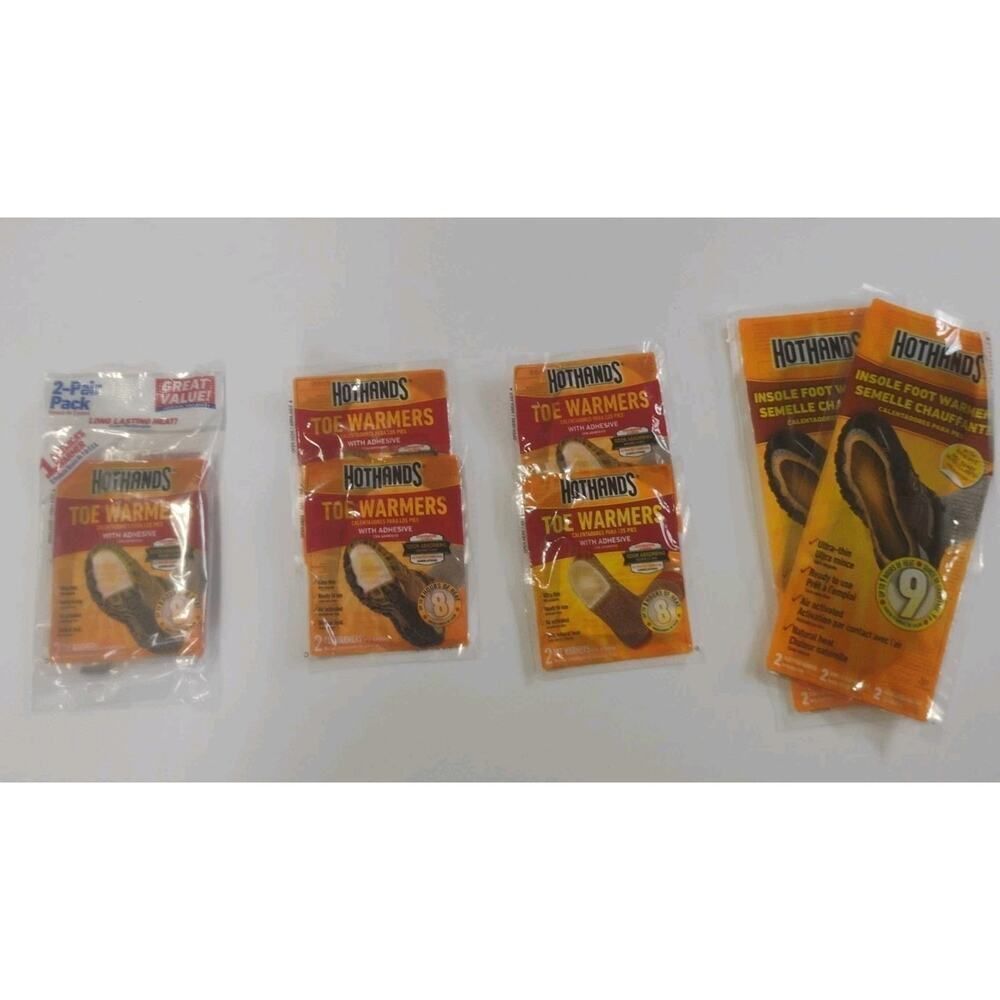 New! Hot Hands 6 Pair Toe Warmers 2 Set Insole Foot Warmers